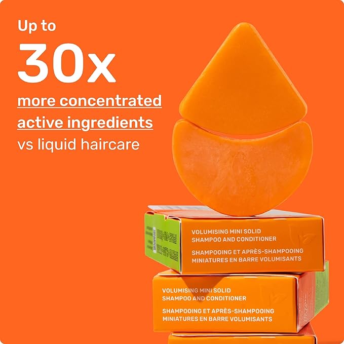 Ethique Beauty Mini Sampler Solid Shampoo & Conditioner Bar Set - Volumizing Shampoo & Conditioner with Biotin & Caffeine - Plastic-Free, Cruelty-Free, Vegan - Travel Size - 2 Pack
