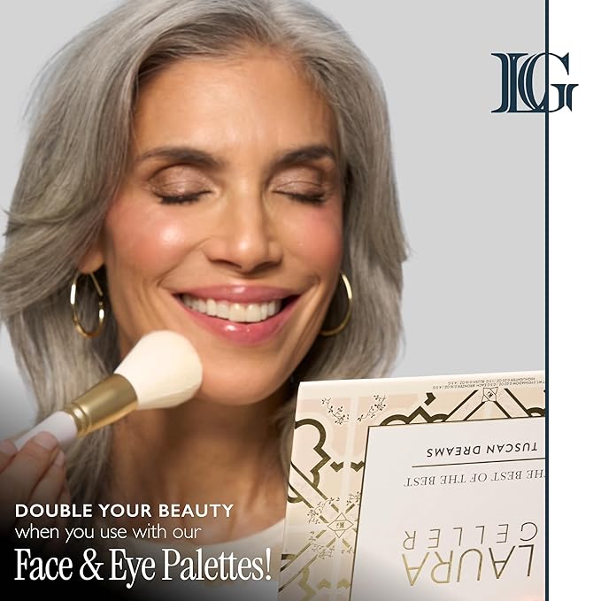 LAURA GELLER NEW YORK Cosmetic Professional Makeup Brushes - Cruelty-Free - 21 Dual-Ended Cheek + Eyeshadow Brush