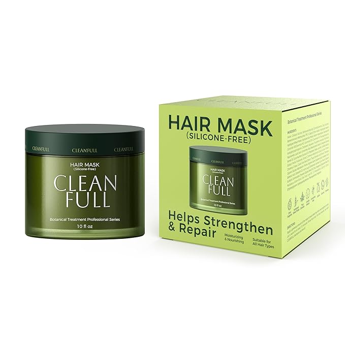 Botanical Keratin Hair Mask, Silicone Free Hair Treatment Deep Repair Conditioner for Dry Damaged Hair, Reverse from Bleach, Color & Heat, Vegan (10fl oz) | Keratin & Ceramide, Sulfate Free, Paraben Free, Phthalate Free, Lightweight & Smooth, Leafy-Fre...
