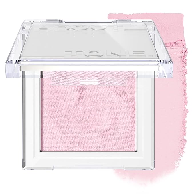 ABOUT TONE Fluffy Wear Blusher - Pressed Powder Cheek Blush with Airy and Soft Matte Blurring Finish Blendable & Buildable Natural Color Korean Makeup Vegan (07 MARSHMALLOW PINK)
