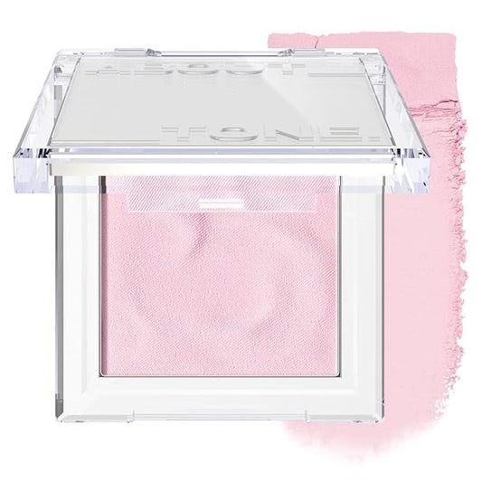 ABOUT TONE Fluffy Wear Blusher - Pressed Powder Cheek Blush with Airy and Soft Matte Blurring Finish Blendable & Buildable Natural Color Korean Makeup Vegan (07 MARSHMALLOW PINK)