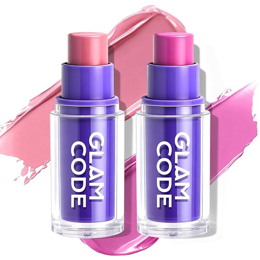 Glam Code Blush Makeup Stick - Makeup Lip + Cheek Stick for Eyes, Lips & Cheeks, Multi-Use Cream Blush Stick with Natural Flush, Hydrating & Long-lasting丨Vegan & Cruelty-Free - #04