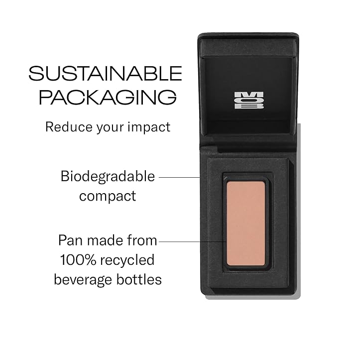 MOB Beauty Eyeshadow M6 Matte Warm Beige – Essential Everyday Neutral Shade for Natural Wash of Color, Talc-Free Vegan Cruelty-Free Skincare Infused Long Wear Sustainable Refillable Compact