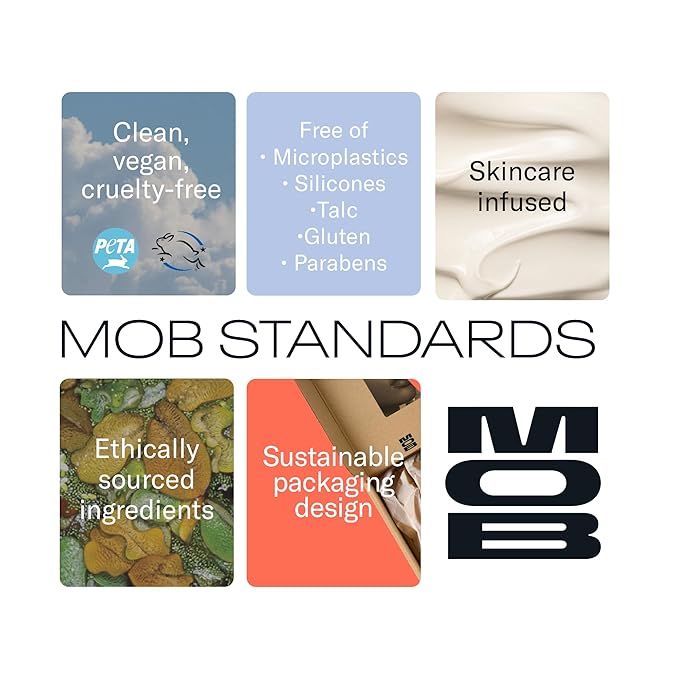 MOB Beauty Eyeshadow M2 Matte Bone – Light Base Shade for Brightening Eyes or Highlight, Blendable Talc-Free Vegan Cruelty-Free Skincare Infused Long Wear Sustainable Refillable Compact