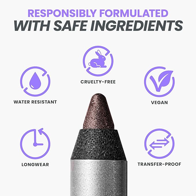 Wonderskin Eyeliner Pencil, 1440 Longwear Brown Glitter Eyeliner Pencil - Waterproof, Sharpenable & Smudge Proof (Gold Mocha)
