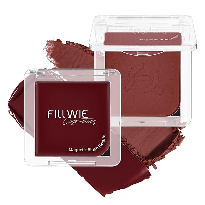 Blush Duo Powder & Cream, Rich Berry Shade, Highly Pigmented, Blendable, Dark Skin Friendly, For Medium to Deep Skin Tones (Wine Berry)