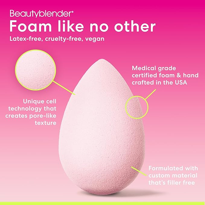 Beautyblender® | Bubble Beauty Blender Makeup Sponge, Super-Soft Foam Easily Blends Foundations, Powders & Creams, Made in USA, Reusable, Washable, Streak Free Application, Vegan, Cruelty Free
