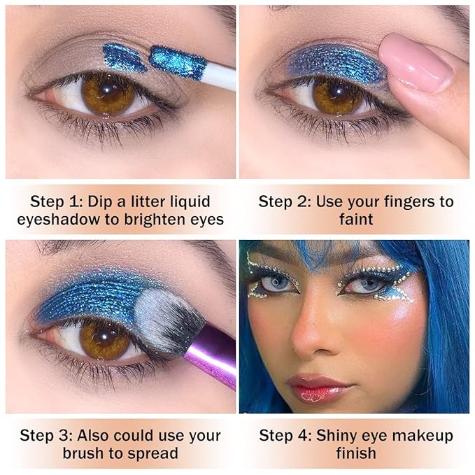Oulac Eyeshadow Liquid Eyeshadow Multi-Usage Liquid Glitter Eyeshadow&Eyeliner Highly Pigmented, One-Swipe Coverage Long Lasting with No Creasing Formula Vegan&Cruelty-Free
