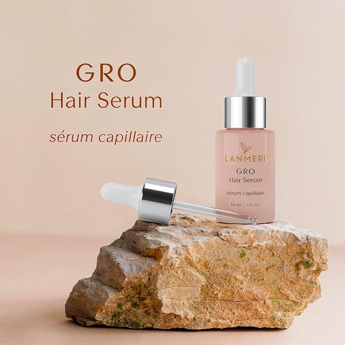 Lanmeri Vegan Hair Growth Serum for Women & Men - Natural Scalp Treatment for Thinning Hair and Hair Regrowth - Fuller-looking, Thicker and Healthier Hair in 90 Days, All Hair Types