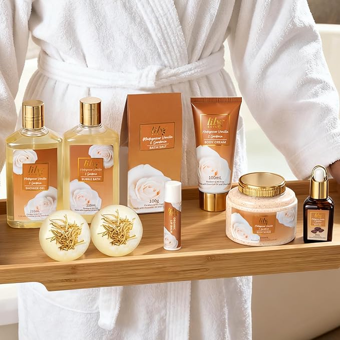 Mothers Day Gifts for Women - 10-Piece Honey Almond Bath and Body Gift Set for Women Spa Gift Basket Self Care Kit | Valentines Day, Birthday, Christmas Gifts, All Occasion Holiday Present