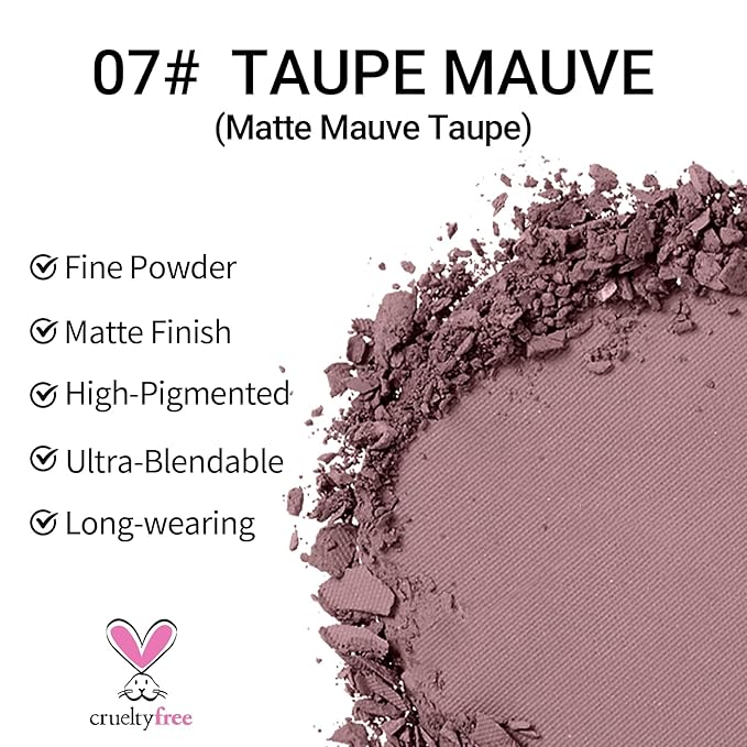 Erinde Mauve Taupe Plum Matte Eyeshadow Palette Makeup for Older Women, Plum Purple Neutral Single Eye Shadow Powder for Green Eyes, High Pigment Waterproof Eyeshadow Palette Sombra Para Ojos, 07