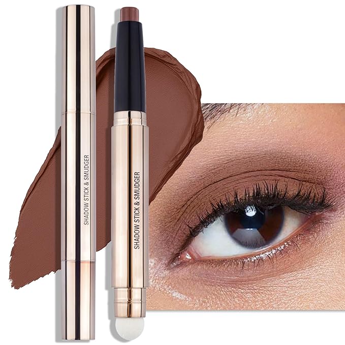 Erinde Waterproof Cream Eyeshadow Stick, Mocha Brown Matte Eye Shadow Sticks, Cream to Powder Eyeshadow Crayon, Buildable & Blendable Long-Lasting Eye Shadow Stick, Vegan & Cruelty-Free, C17