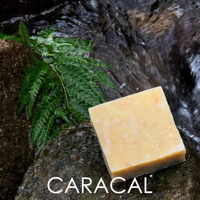 CARACAL Floral Fame Vegan Herbal Natural Women's Men's Soap Bar, Strong Smoky Lavender, Clary Sage, Terebinth Fruit, Olive, Castor Oils & Shea Butter - Long Life