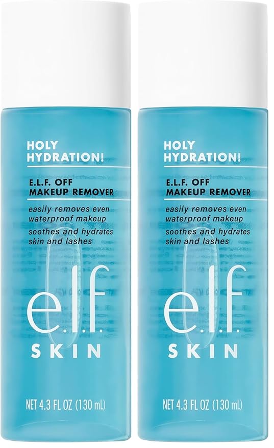 e.l.f. SKIN Holy Hydration Off Makeup Remover,Liquid Makeup Remover For Eye,Lip & Face-Makeup,Gentle Formula,Vegan & Cruelty-free,(Pack of 2)
