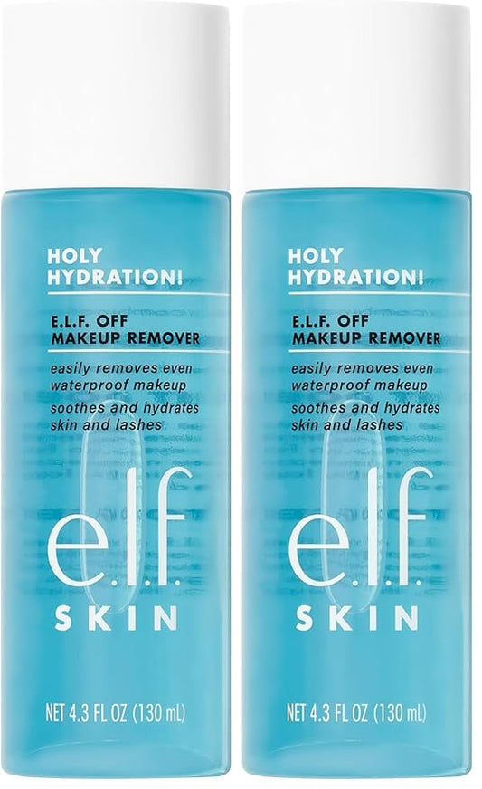 e.l.f. SKIN Holy Hydration Off Makeup Remover,Liquid Makeup Remover For Eye,Lip & Face-Makeup,Gentle Formula,Vegan & Cruelty-free,(Pack of 2)