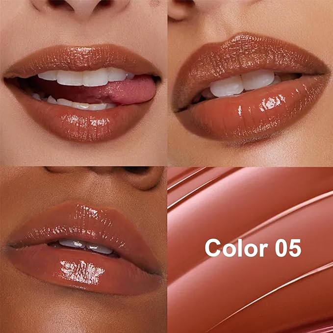 Honey Tinted Lip Stain Lip Gloss, Sheer Hydrating Lip Balm, Moisturizing Lip Color for All Skin Tones, Nourishing Lipstick with a Hint of Natural Black Cherry Tint (A05)