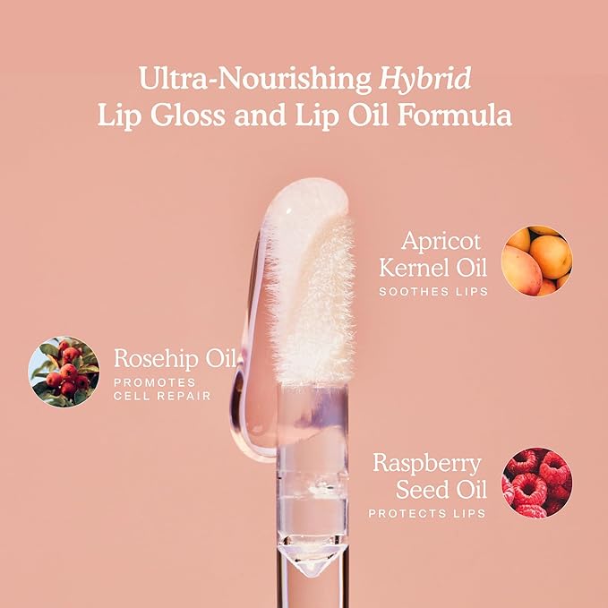 Tower 28 ShineOn Lip Gloss Jelly - Hydrating Tinted Lip Balm + Milky Gloss for Sensitive Lips - Non-Sticky + High-Shine Jelly Formula with Nourishing Oil Blend - Oat - Peachy Pink (0.13)