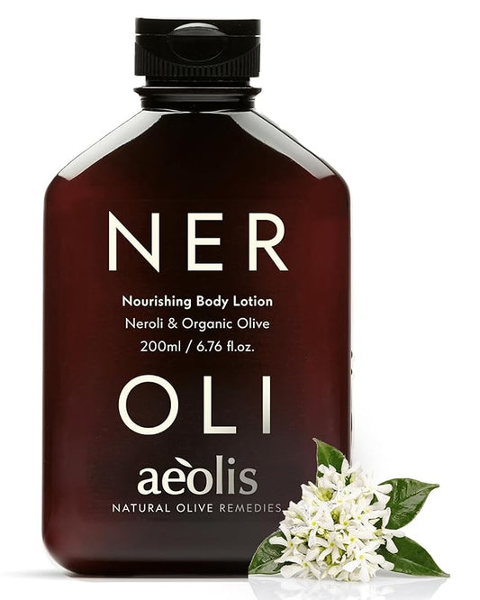 AEOLIS Nourishing Body Lotion with Neroli & Olive Leaves – Hydrating Moisturizer with Aloe Vera, Shea Butter & Vitamins – Non-Greasy, Vegan Skincare for All Skin Types – 6.76 fl oz