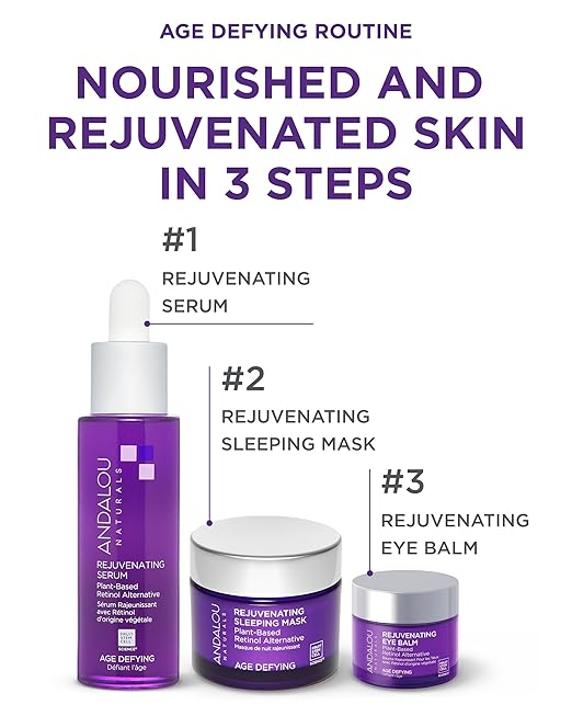 Andalou Naturals Age Defying Rejuvenating Eye Balm - Plant-Based Retinol Alternative - Gentle, Hydrating Eye Cream With Bakuchiol to Help Reduce Appearance of Wrinkles - 0.45 Oz