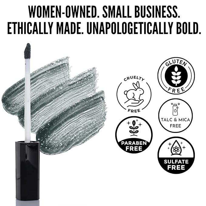 Mynena Cool-Toned Metallic Green with Iridescent Shimmer Lip Gloss Non-Sticky | Lightweight Lip Topper | Paraben-Free | Demi-Sheer Lipgloss from Cosplay to Everyday Glam | Willow
