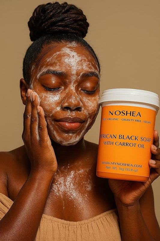 N'OSHEA African Black Soap with Carrot Oil, 100% Organic, Vegan, Cruelty Free, 1kg