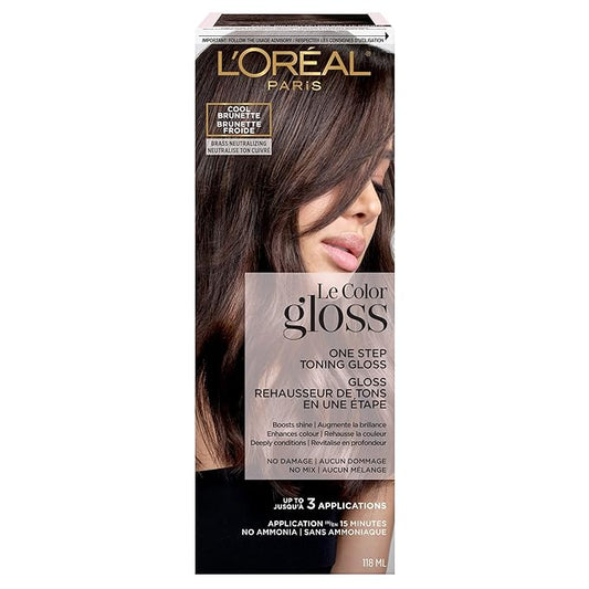 L'Oreal Paris Le Color Step Toning Hair Gloss,Cool Brunette,4 Ounce,(Pack of 12)
