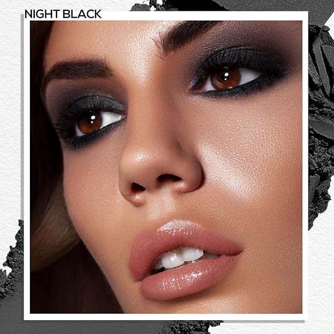 MAKI YIKA Dark Blue Matte Single Eye Shadow Palette for Women, Pigmented White Eyeshadow Powder for Brown Eyes, Color Stay Long Lasting Waterproof Eye Makeup Palette, #5