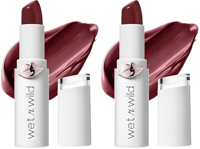 wet n wild Lipstick Mega Last High-Shine Lipstick Lip Color Makeup, Red Raining Rubies (Pack of 2)