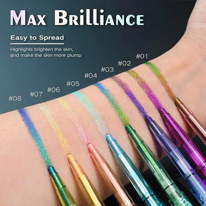 Multichrome Eyeliner Gel Pencil,Waterproof Long-Lasting Vegan Cruelty Free Eye Liner,Shifting Colors Eyeliner Pen (EL-04)