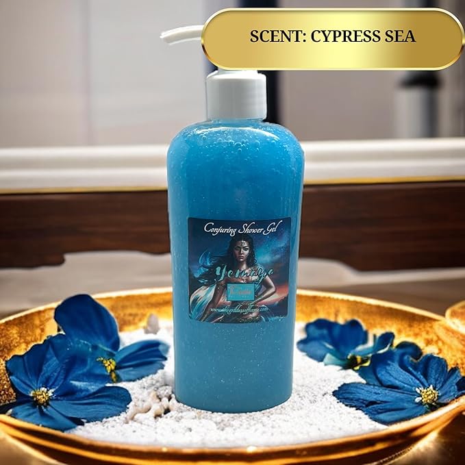 Yemaya Shower Gel – Handmade 8 oz Altar-Charged Body Wash for Divine Feminine Energy, Protection & Healing – Inspired by African Orisha, Santería & Ifá Traditions