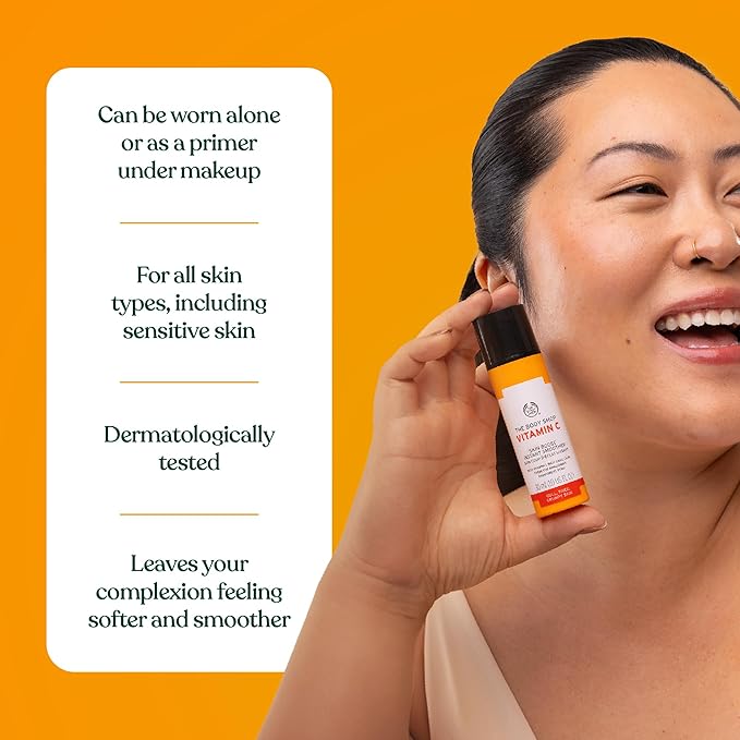The Body Shop Vitamin C Skin Boost Instant Smoother | Radiance Boosting Face Serum to Improve Dull Skin | Lightweight for All Skin Types, Vegan, 30 ml / 1.0 oz