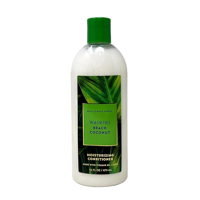 Bath & Body Works Waikiki Beach Coconut Shampoo and Conditioner Gift Set with a Natural Oats Sample Soap