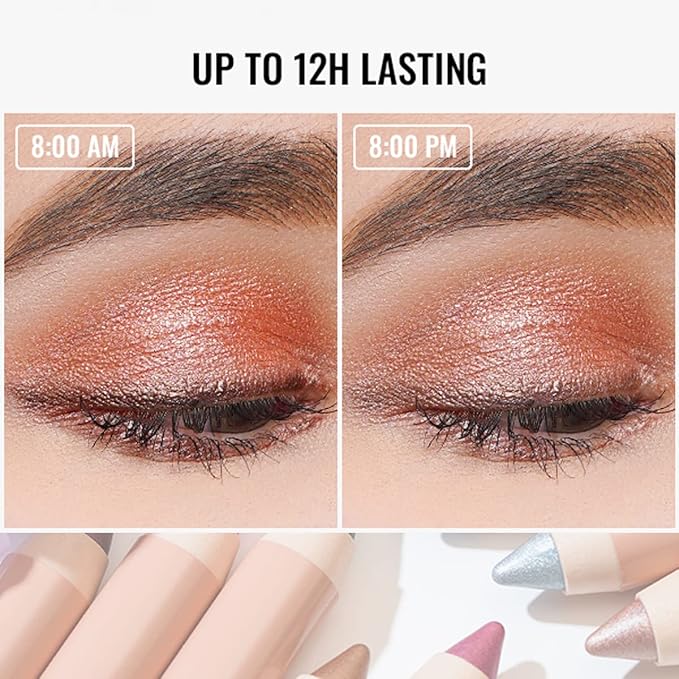 Oulac Waterproof Eye Shadow Stick Smooth and Long Lasting, Shimmering Glitter Finish, Blendable Eyes Makeup, Vegan & Cruelty-Free 1.25g, 17 Hollywood Dream