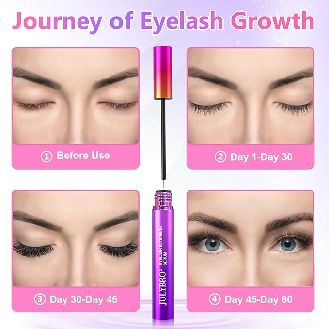 Advanced Eyelash Growth Serum - Achieve Fuller, Longer & Thicker Lashes,Safe for Sensitive Eyes & Lash Extensions (3mL Supply)