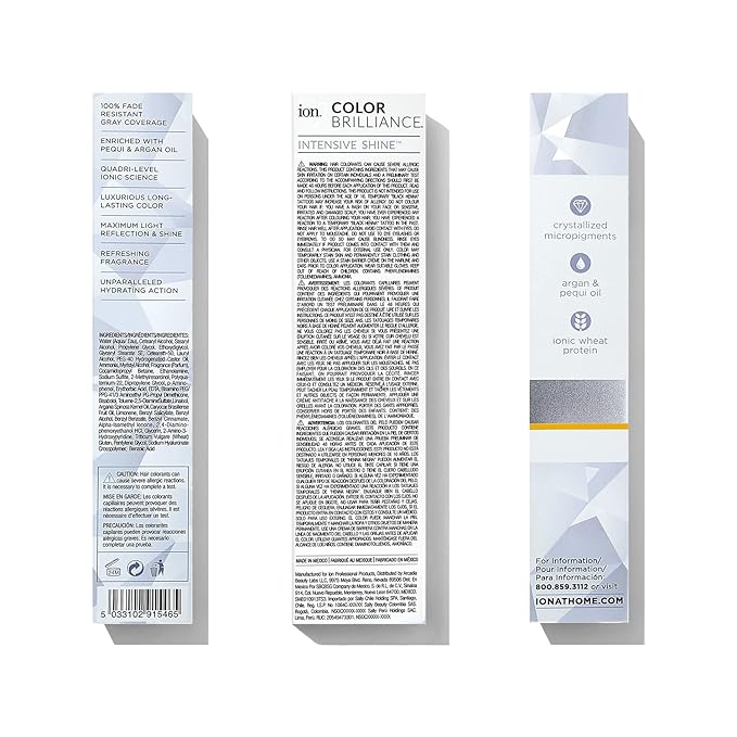 Ion Permanent Creme Hair Color 8G Light Golden Blonde, Vegan, Cruelty Free, PPD Free, 100% Gray Coverage, Long Lasting, Fade Resistant Color, 2.05 oz