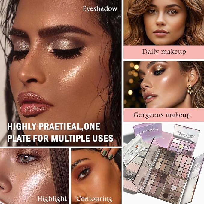 SUAKE Nude Pink Eyeshadow Palette, Matte & Shimmer, High Pigmented 12 Colors Brown Purple Eye Shadow Primers for Eye Makeup, Korean Powder Palet de sombras de ojos (01# Caramel Brown)
