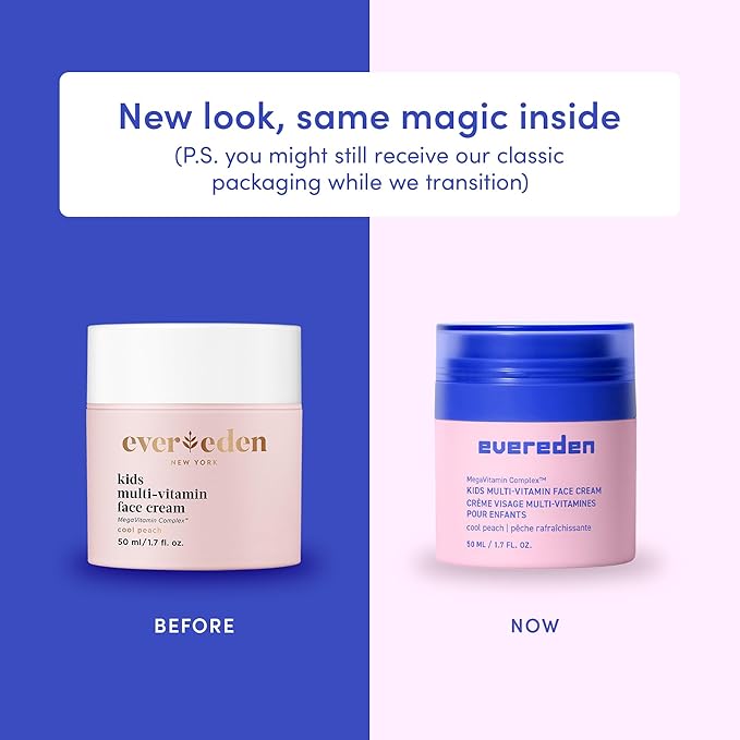 Evereden Kids Face Cream: Cool Peach, 1.7 oz. | Face Lotion | Clean and Non-Toxic Face Moisturizer | Skin Care for Kids