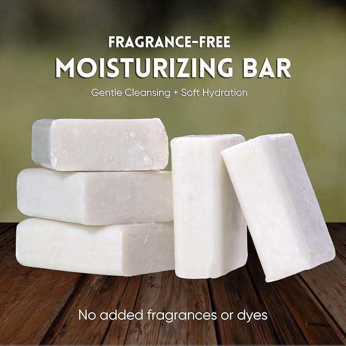 Amish Farms Fragrance-Free Bar Soap Bar w/All Natural Bentonite Clay | Vegan | Made in USA, Moisturizing for Sensitive Skin | Women & Mens Face & Body Bar Soap | 5 Ounce Each (5 Bars)