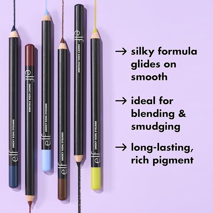 e.l.f. Smoky Kohl Eyeliner, Eye Pencil For Creating Long-Lasting, Bold, High-Pigmented Makeup Looks, Vegan & Cruelty-Free, Beige Flag