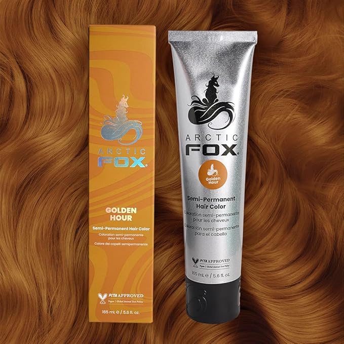 Arctic Fox Semi-Permanent Hair Dye, Vegan & Cruelty-Free, Golden Hour, Ammonia-Free, Conditioning Formula, For All Hair Types, DIY Color, 5.6 fl oz