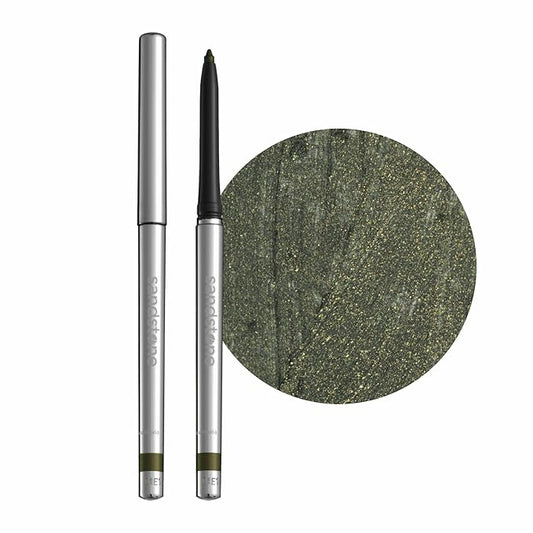 Sandstone Scandinavia Hypoallergenic Waterproof Metallic Eyeliner Pencil – Green – Fragrance-Free, Vegan – Smudge-Proof Eye Liner for Sensitive Eyes