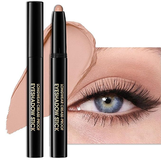 Erinde Waterproof Cream Eyeshadow Stick, Nude Beige Matte Eye Shadow Sticks, Cream to Powder Eye Brightener Pencil Crayon, Buildable & Blendable Long-Lasting Eye Shadow Stick, Vegan & Cruelty-Free, 03
