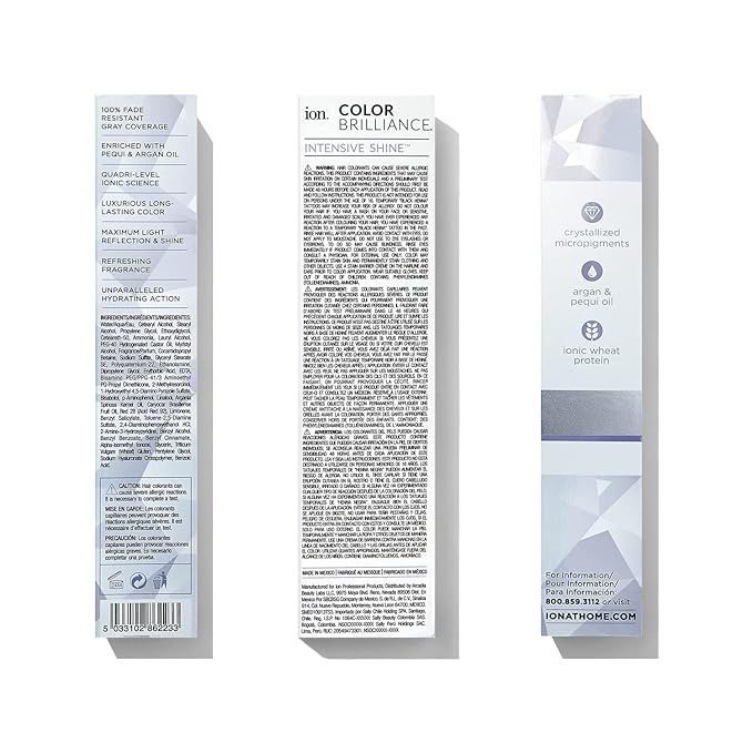 Ion 8R-HM Rose Color Brilliance Permanent Cream Hair Color, 100% Gray Coverage, Vegan, Cruelty Free, Low Ammonia, Paraphenylenediamine Free, Suitable for Rose Hair Color, 2 Ounce