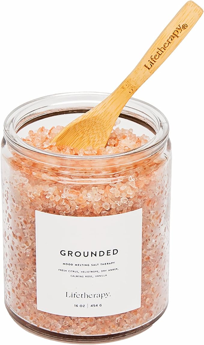 Lifetherapy Himalayan & Dead Sea Salt Soak – Grounded | Clean, Skin-Loving Formula | Vegan & Gluten Free Hydrating | Nourishing Vitamins | Bath Salts | Free of Parabens, Sulfates & Phthalates 16oz