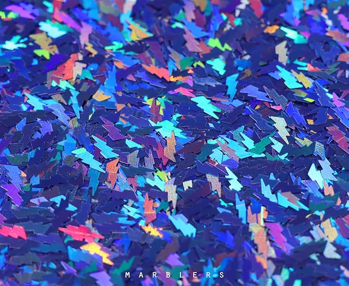 MARBLERS [Thunder] Shape Glitter for Body & Face 0.11oz (3g) | Flake | Non-Toxic | Vegan | Cruelty-Free | Eyeshadow, Nail Polish, Nail Art | Festival, Rave & Party Makeup | Body & Face