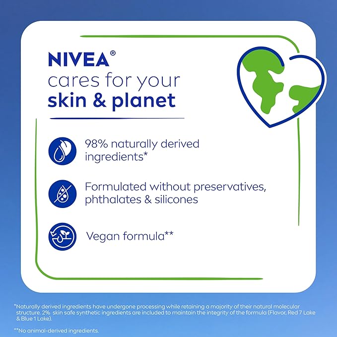 NIVEA Blackberry Lip Care, Tinted Lip Balm with Shea Butter, Nourishing Oils and Vitamin C & E, 3-in-1 Moisture, Repair (for Dry Lips) and Color, 0.17 Oz Stick (Pack of 2)