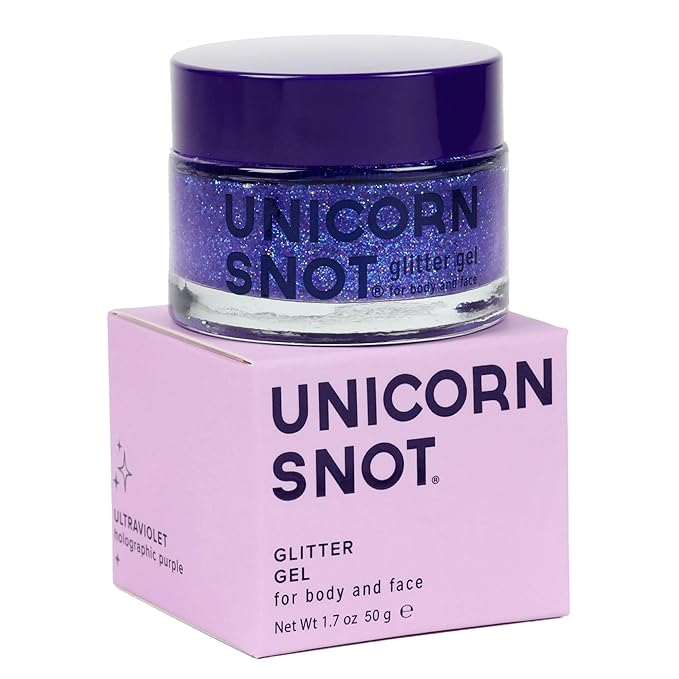 UNICORN SNOT Holographic Face Glitter & Body Glitter Gel | Hair Glitter, Vegan & Cruelty-Free, 1.7 oz Purple Glitter (UV)