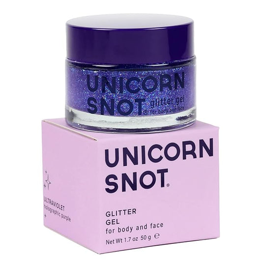UNICORN SNOT Holographic Face Glitter & Body Glitter Gel | Hair Glitter, Vegan & Cruelty-Free, 1.7 oz Purple Glitter (UV)