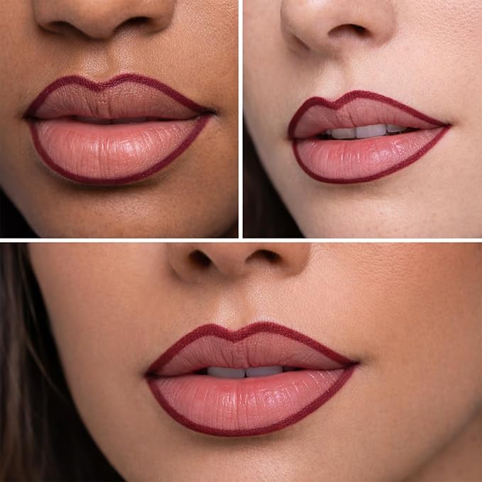 Mynena Maroon Creamy Matte Waterproof Lip Liner | Long Lasting Transfer-Proof | Sharpenable | Blendable Pencil for Defined Lips