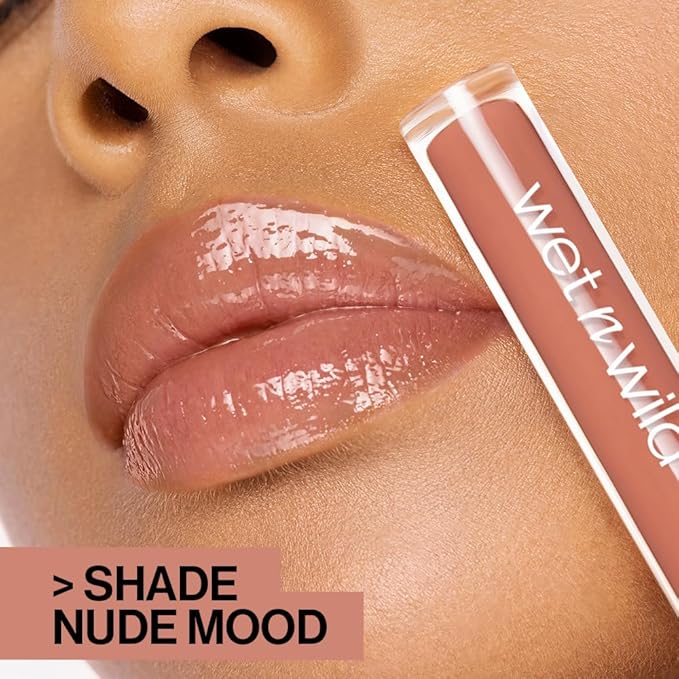 wet n wild MegaSlicks Lip Gloss, Ultra-Glossy, Vitamin-E Enriched, Ultra-Gloss High Shine Moisturizing, Cruelty-Free & Vegan - Attitude Check (Pack of 2)